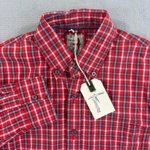 Relwen Work Shirt Men Small Red Madras Plaid Long Sleeve Huckberry NWT $178
